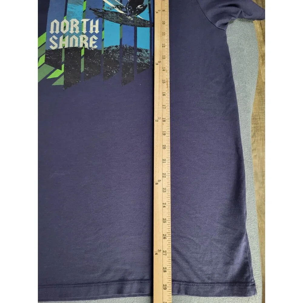 CRAZY SHIRTS Mens SZ XL NORTH SHORE Graphic T Shirt Navy Surf Beach Hawaii - Picture 8 of 9